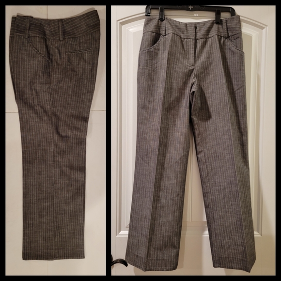 I.N. Studio Gray&White Pin-Stripe Career Pants 8P - Picture 4 of 8